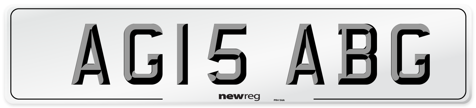 AG15 ABG Number Plate from New Reg